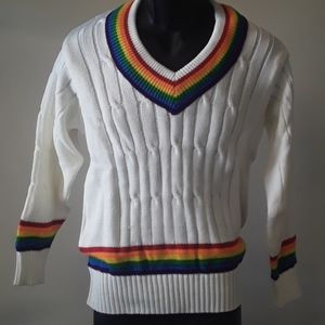 Cardigan Sweater with Rainbow Colors